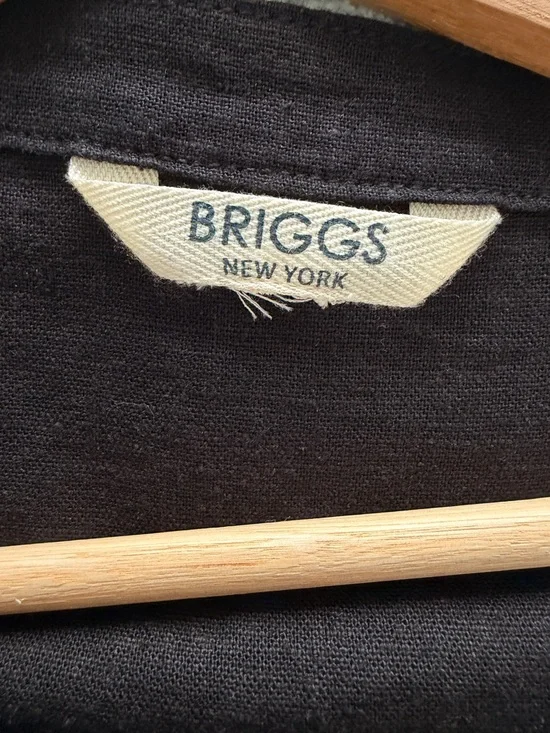 BRIGGS NEW YORK BLACK LINEN RAYON DOLMAN SLEEVE V-NECK CASUAL DRESS, LARGE - Picture 9 of 11